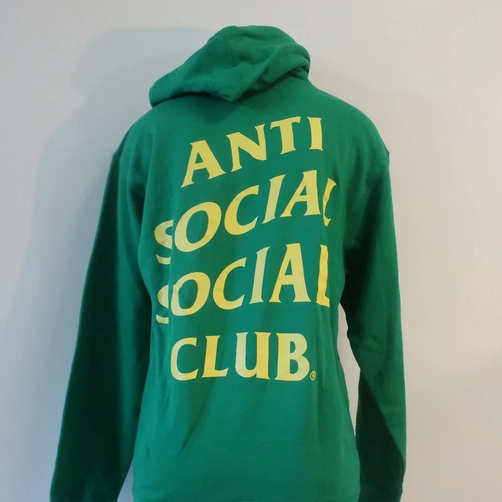 NWT Authentic Mens Anti Social Social Club Green Graphic Pullover Hoodie S - Picture 7 of 9